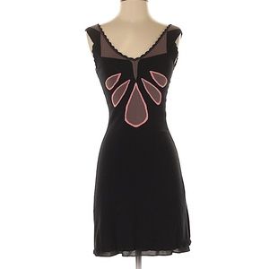 Temperley for Target black/pink knit dress w lace